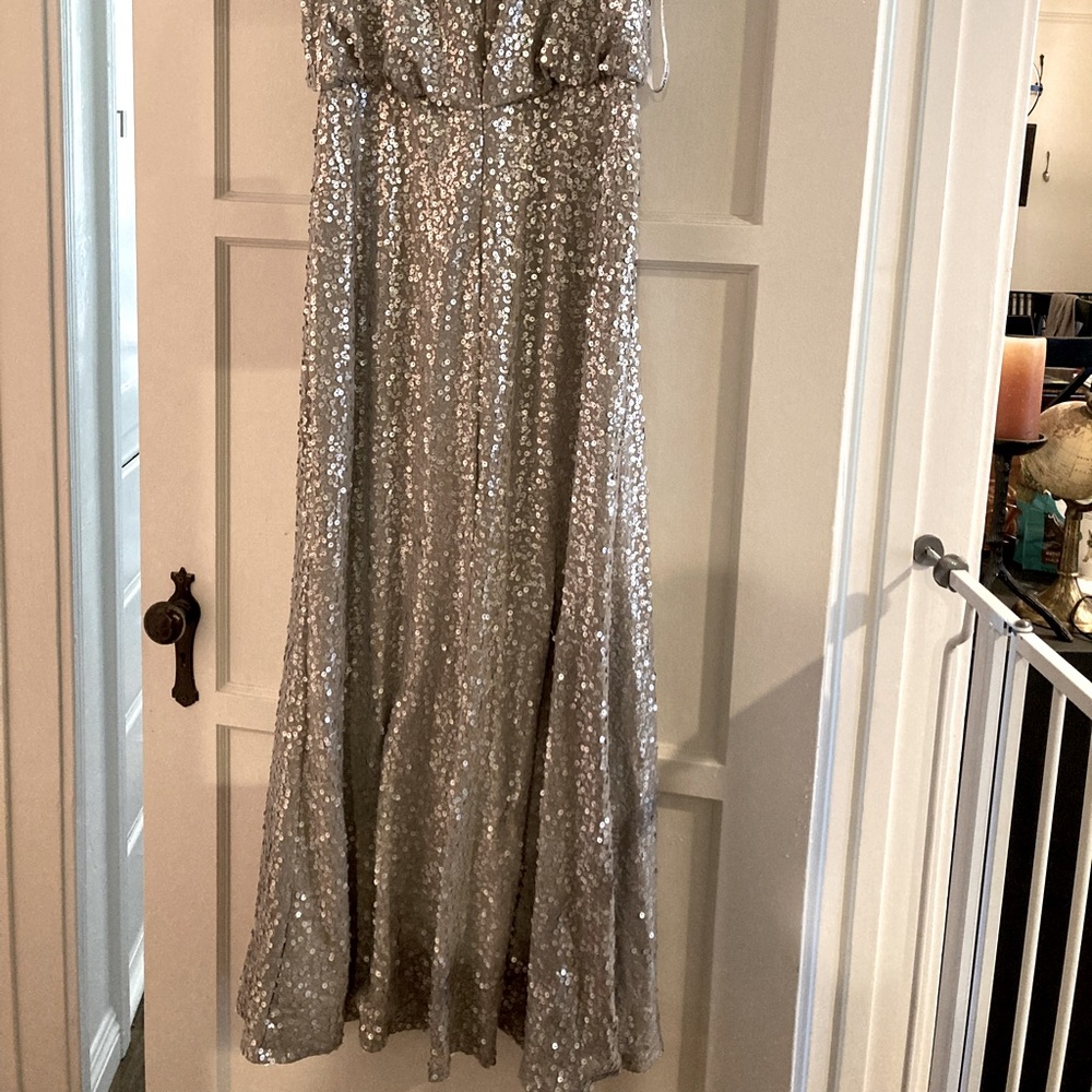 Stunning silver and taupe sequin dress. Size Large